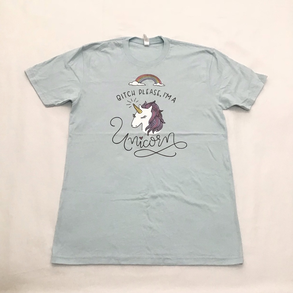 Unicorn Blue Tee Shirt Top
